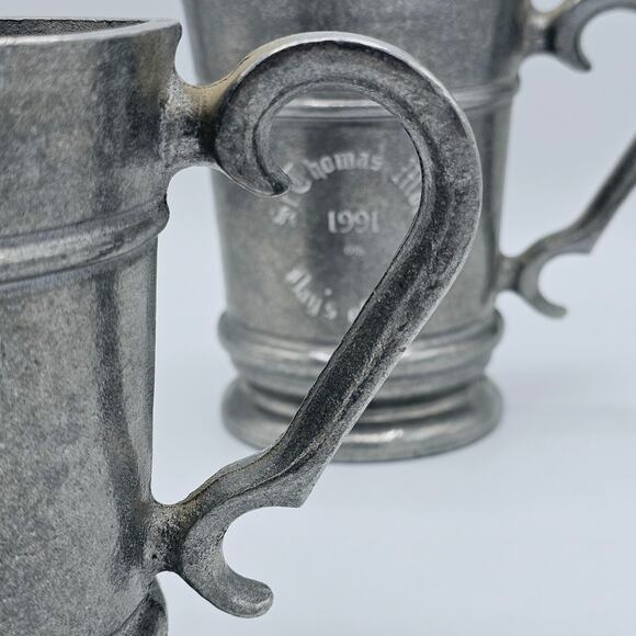 Pewter Mugs St Thomas More Days of Your 1991 Commemorative Set of 2 - Picture 8 of 10